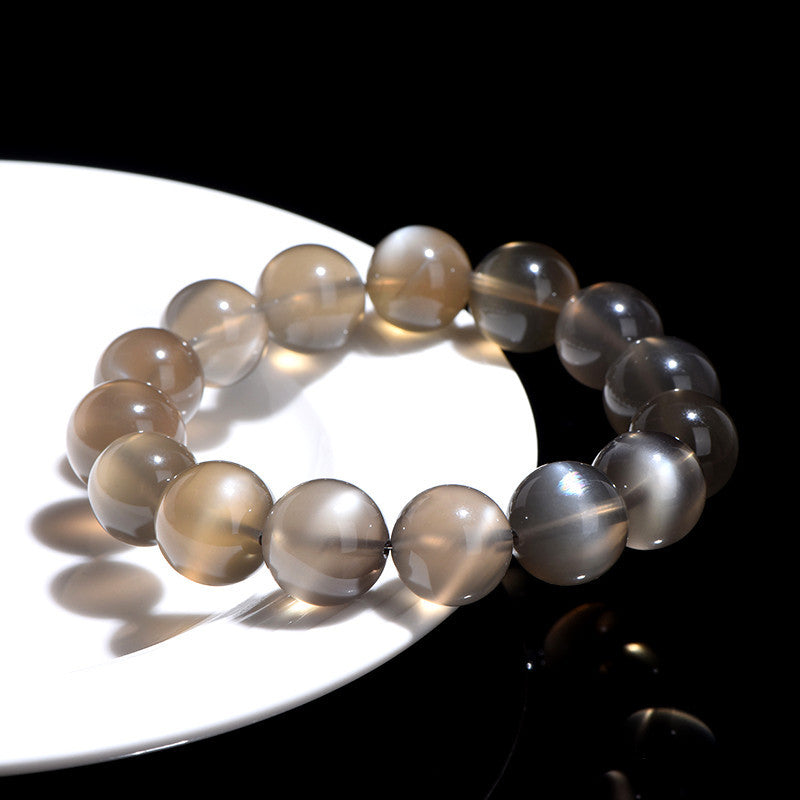 whispercrystal™ Natural Black Moonstone Bracelet Genuine Moonstone Beaded Bracelet-1