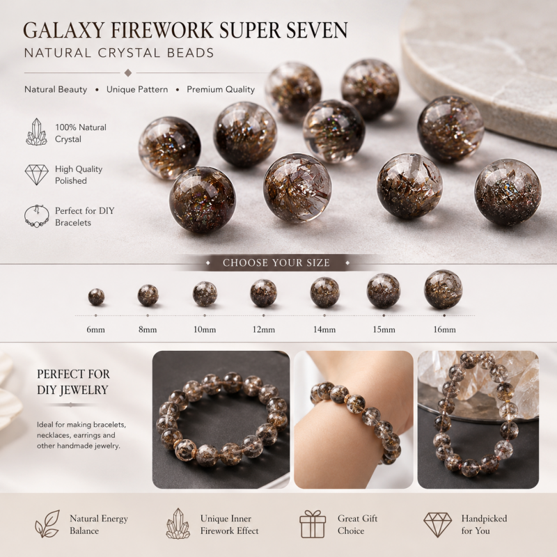 Black Rutilated Super Seven Single Beads